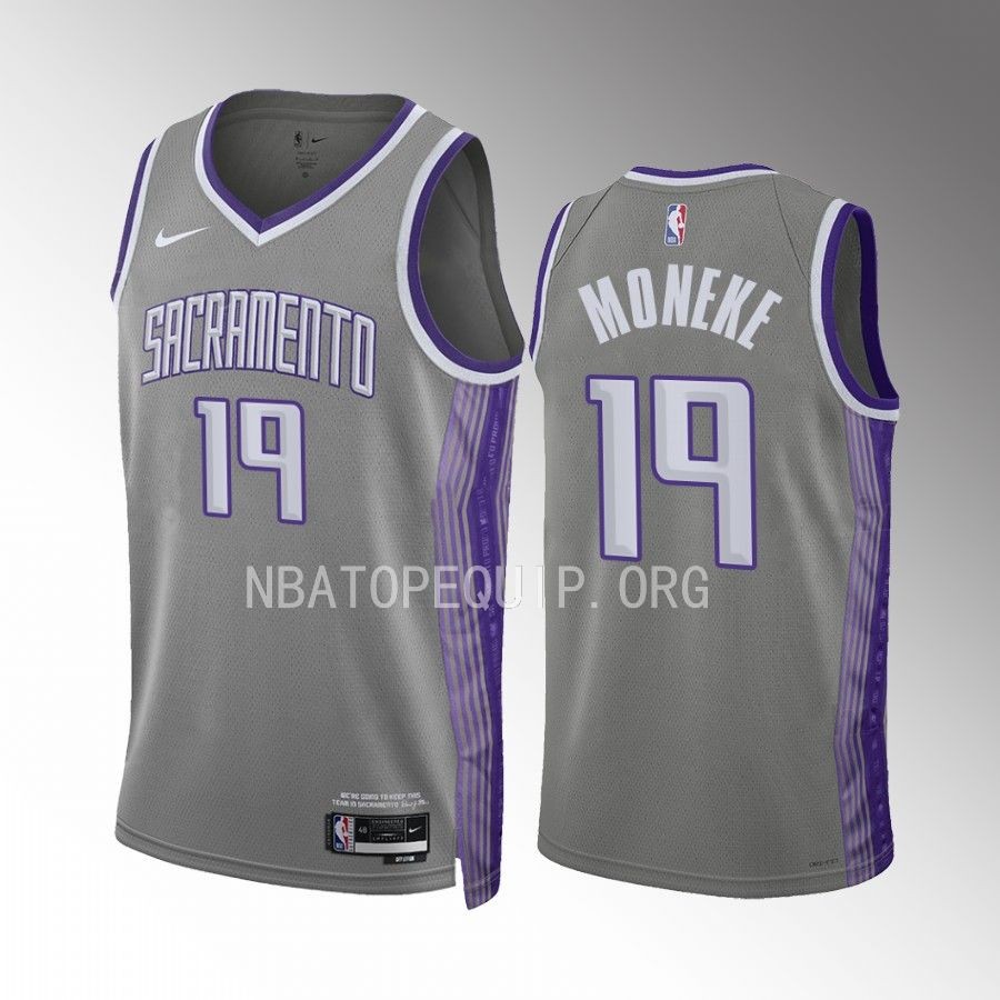 Chima Moneke 2022-23 Sacramento Kings Grey #19 City Edition Jersey Swingman