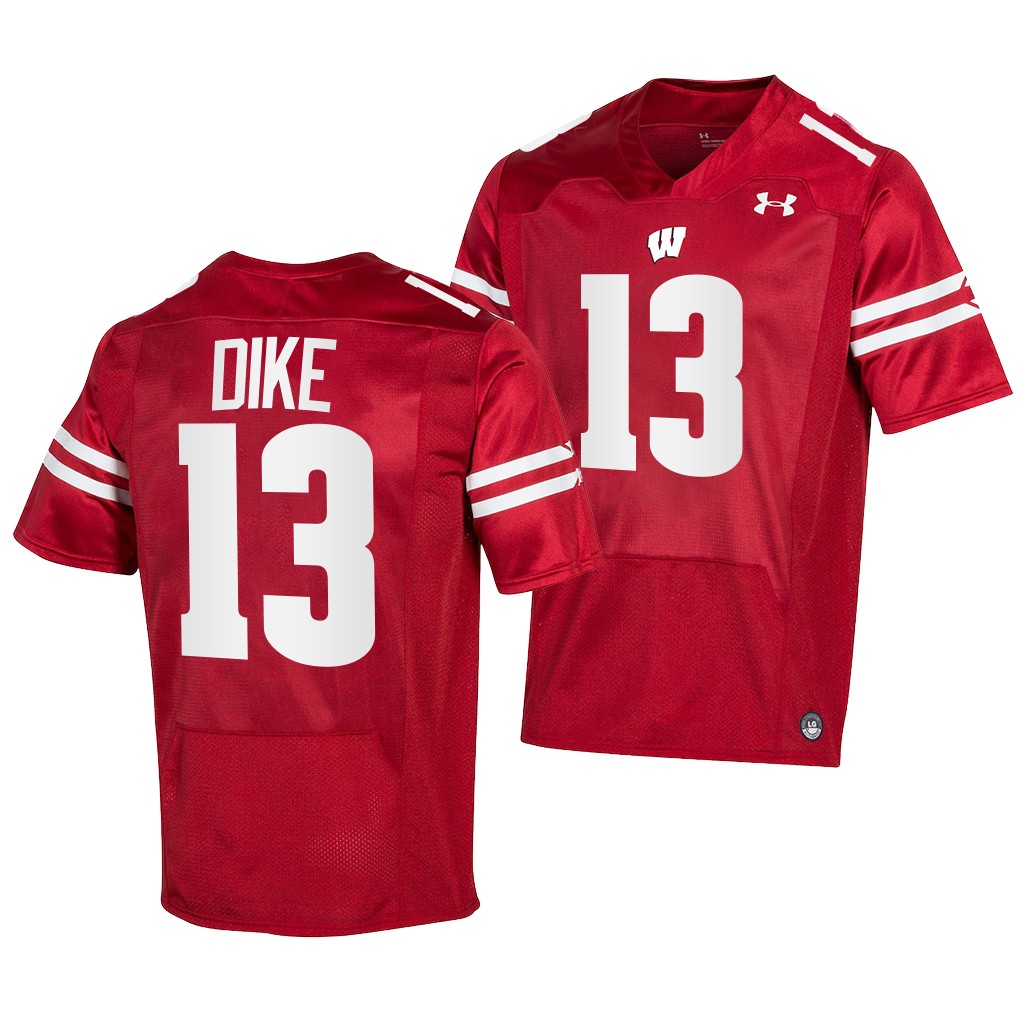 Chimere Dike Wisconsin Badgers #13 Red Jersey Pick-A-Player Men’s NIL  Uniform