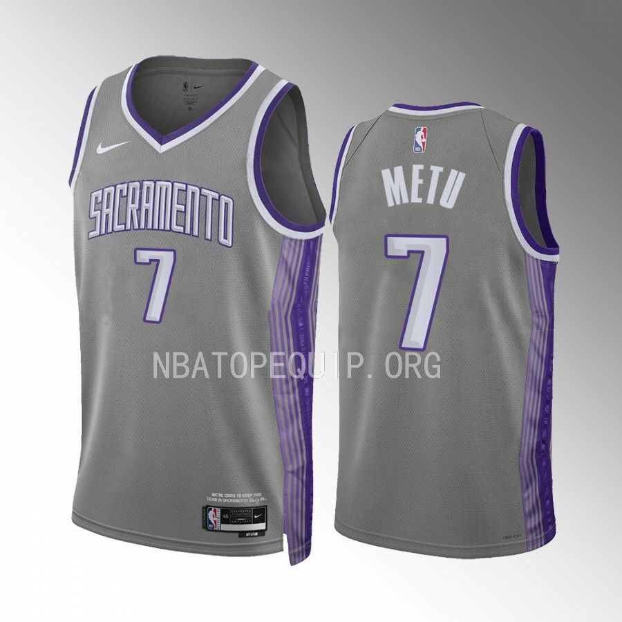 Chimezie Metu 2022-23 Sacramento Kings Grey #7 City Edition Jersey Swingman