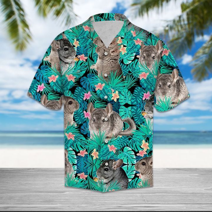 Chinchillas Tropical 3D Hawaiian Shirt For Men With Vibrant Colors And Textures