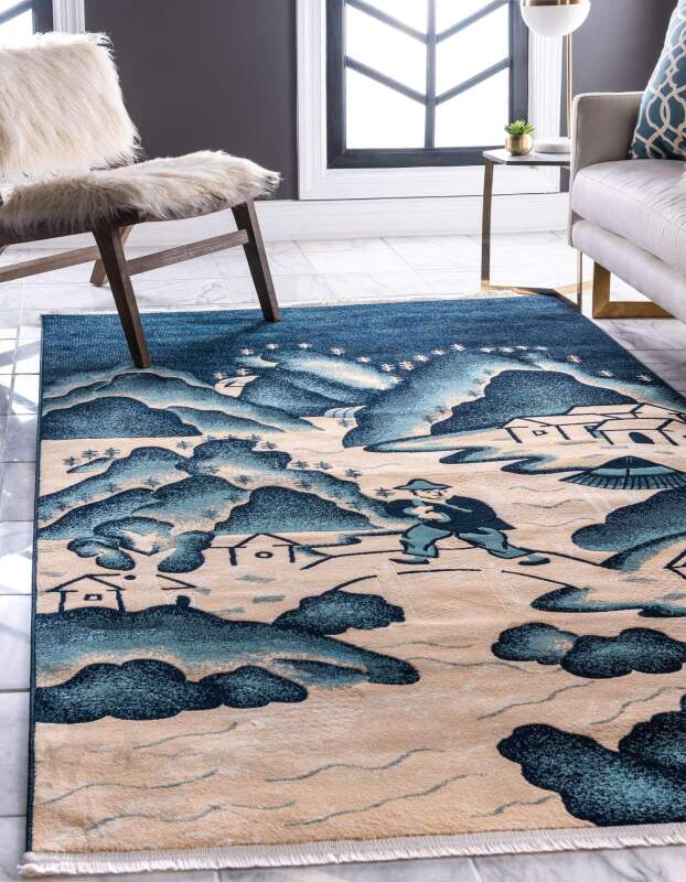 Chinese Landscape Limited Edition Rectangle Rug