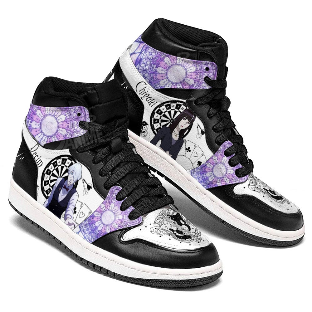 Chiyuki and Decim JD1s Sneakers Death Parade Anime Shoes, Air Jordan Hightop