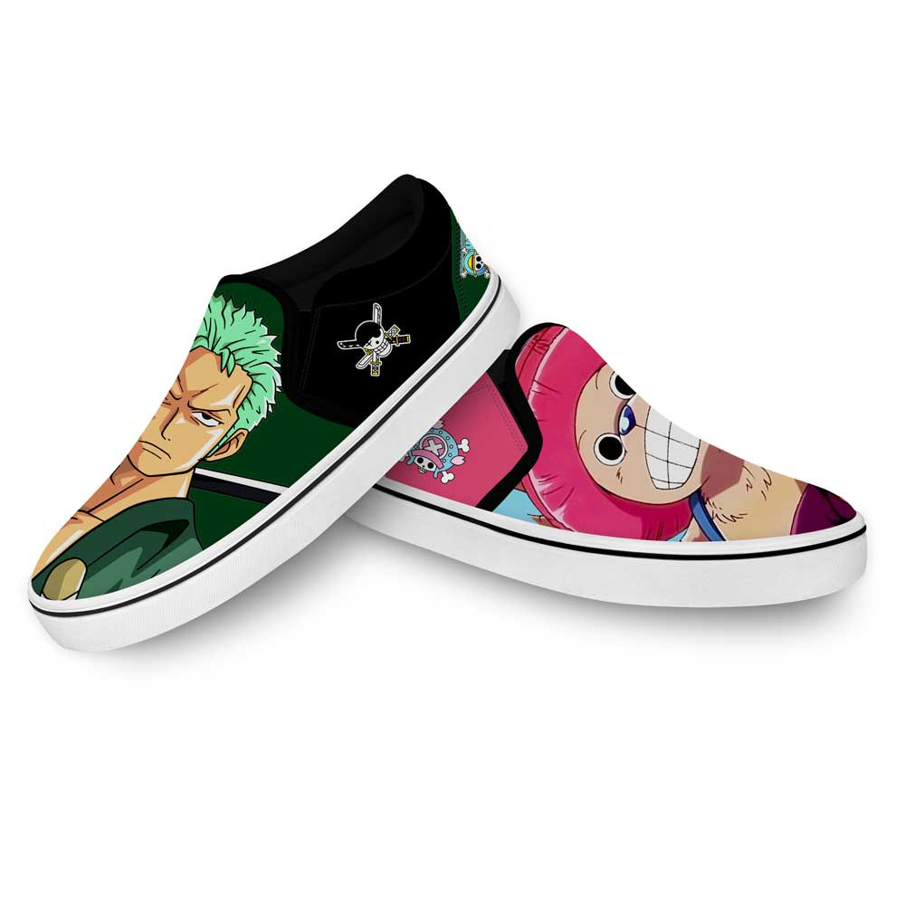 Chopper and Zoro Slip-On Shoes Canvas Custom Anime One Piece Shoes