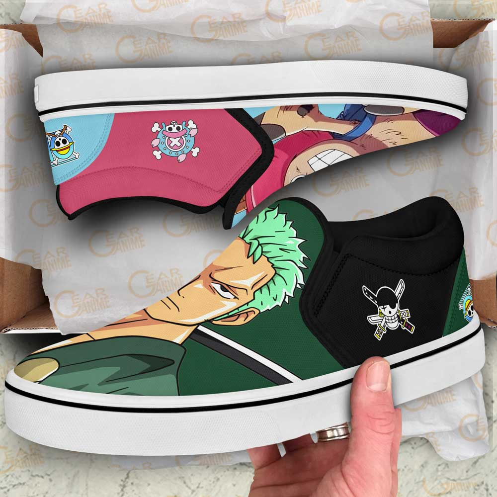 Chopper and Zoro Slip-On Shoes Canvas Custom Anime One Piece Shoes