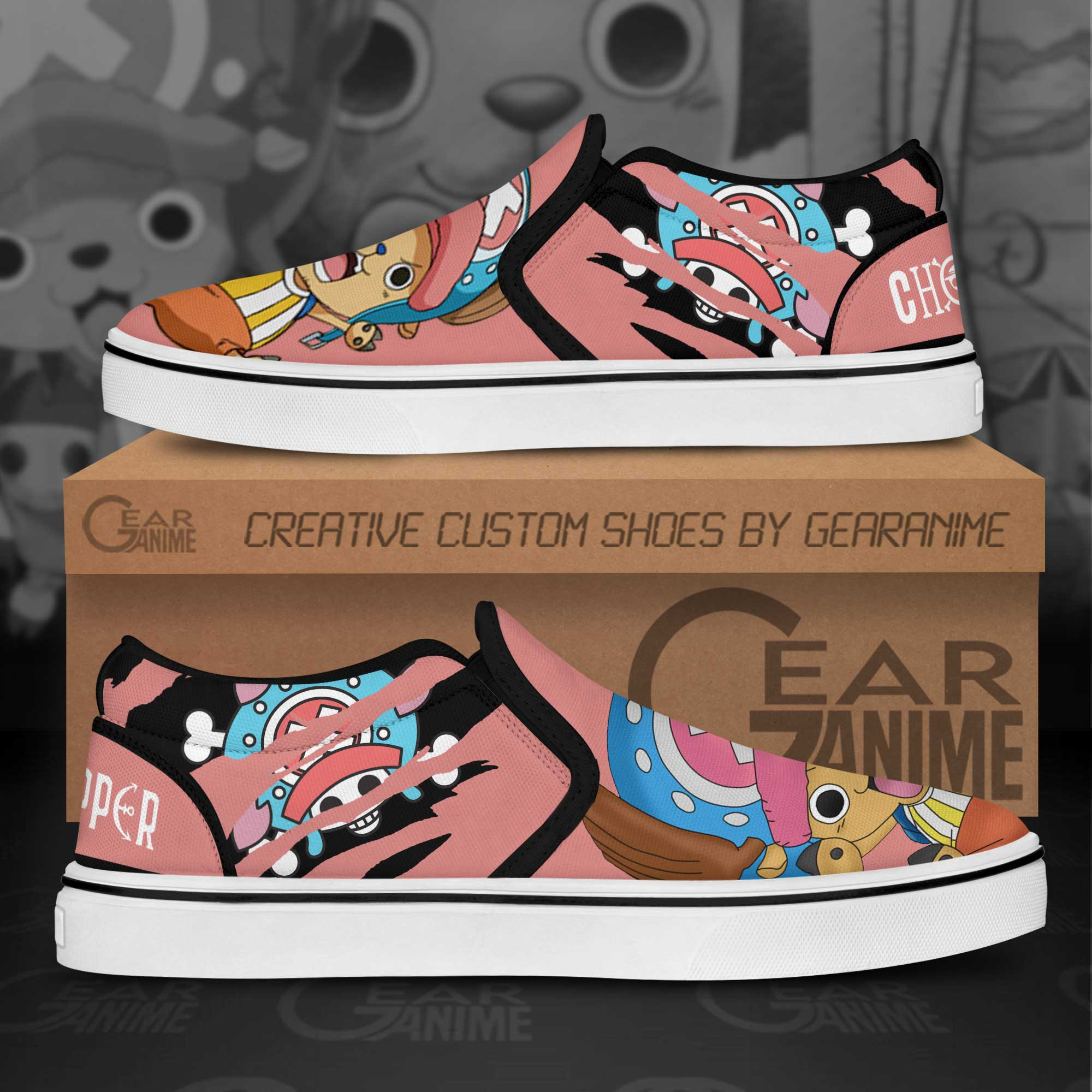 Chopper Slip-On Shoes Canvas One Piece Custom Anime Shoes
