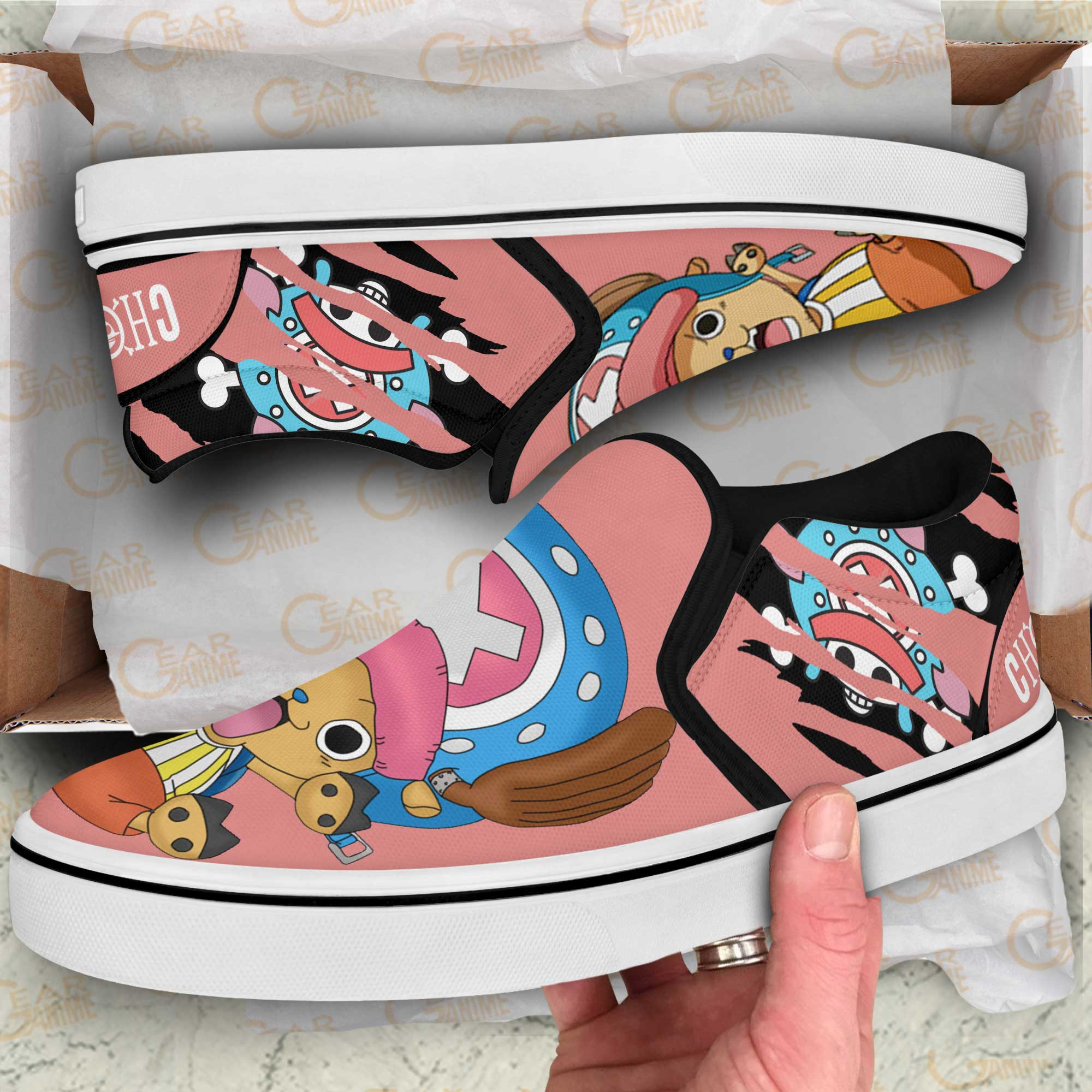 Chopper Slip-On Shoes Canvas One Piece Custom Anime Shoes