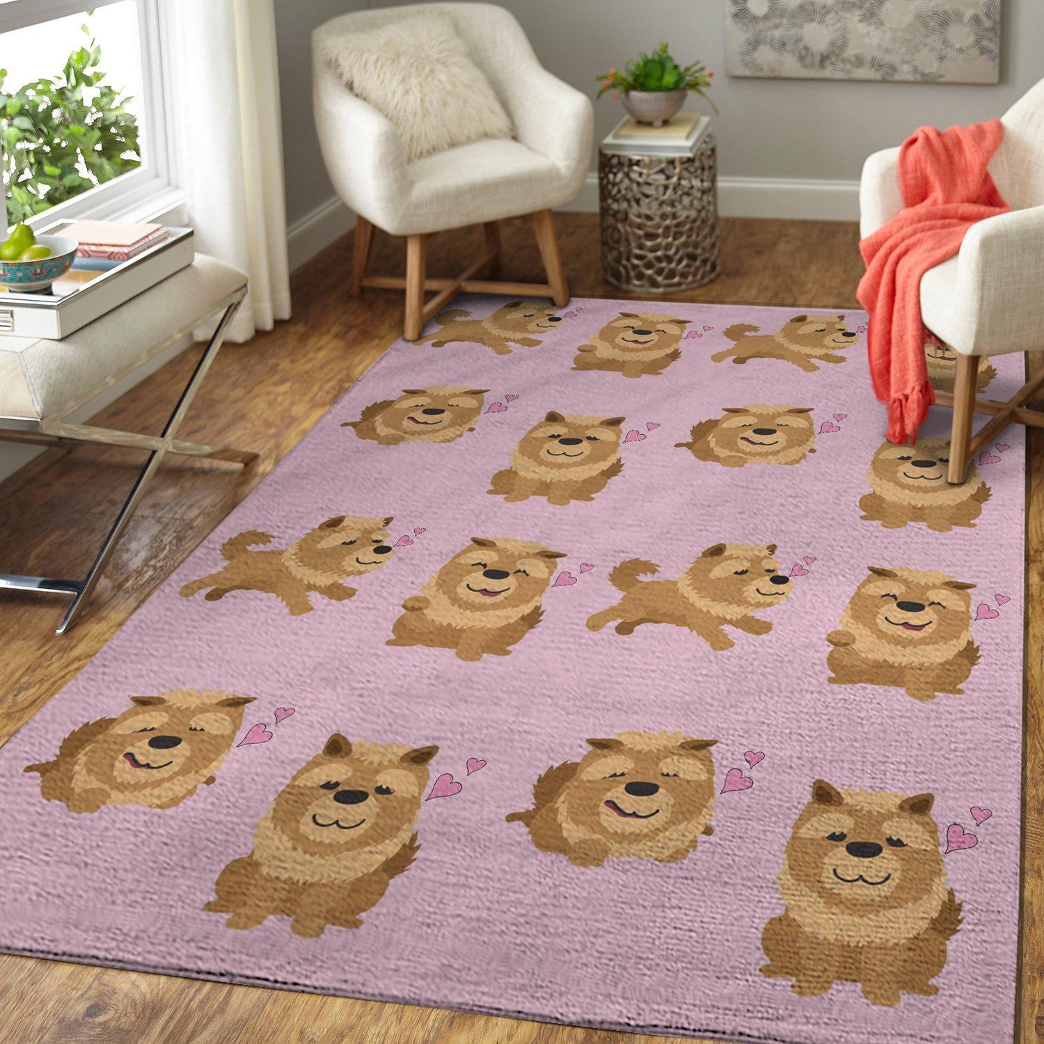 Chow Chow Pink Heart Limited Edition Rectangle Rug