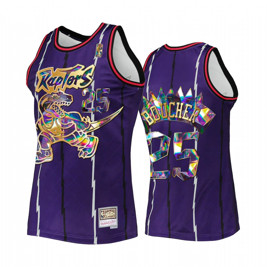 Chris Boucher #25 Toronto Raptors NBA 75th Diamond Badge Purple Throwback Jersey