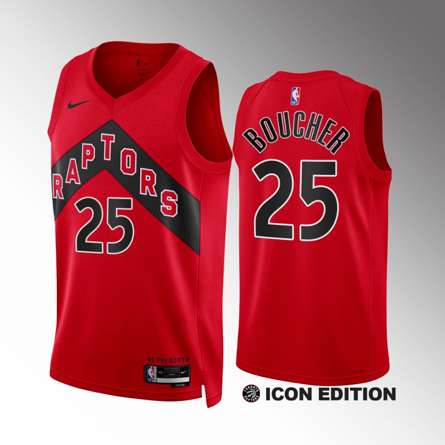 Chris Boucher 2022-23 Toronto Raptors Red #25 Icon Edition Jersey Swingman