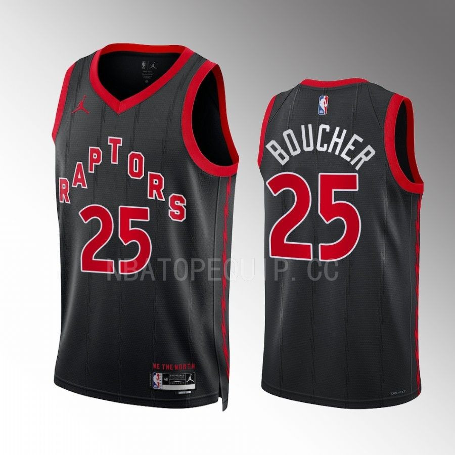 Chris Boucher 25 Toronto Raptors Black Men Stitched Jersey 2022-23 Statement Edition Swingman