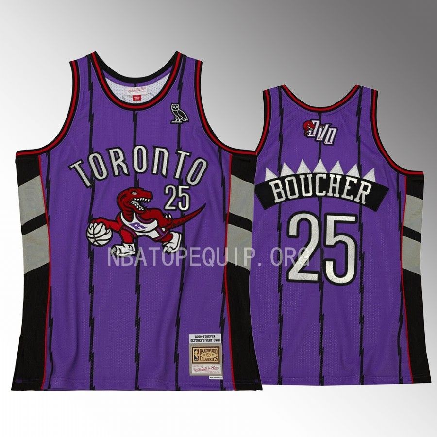 Chris Boucher OVO x Hardwood Classic Jersey Toronto Raptors #25 Purple Swingman Men’s Shirt