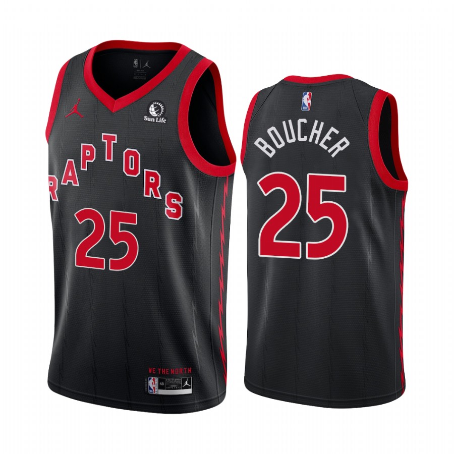 Chris Boucher Toronto Raptors 2020-21 Statement Black #25 Jersey Sun Life Patch