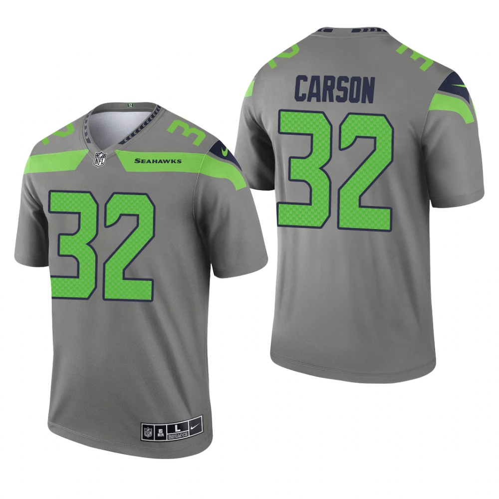 Chris Carson Seattle Seahawks Steel Jersey Inverted Legend – Men’s
