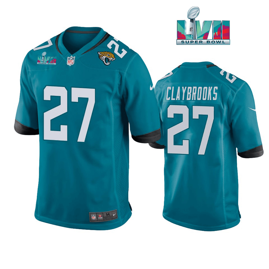 Chris Claybrooks 27 Jacksonville Jaguars Super Bowl LVII Super Bowl LVII Game Teal Stitched Jersey