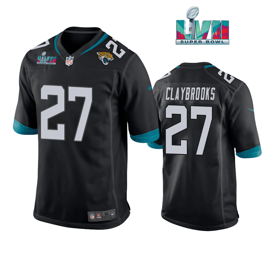 Chris Claybrooks 27 Jacksonville Jaguars Super Bowl LVII Super Bowl LVII Men Game Stitched Jersey- Black