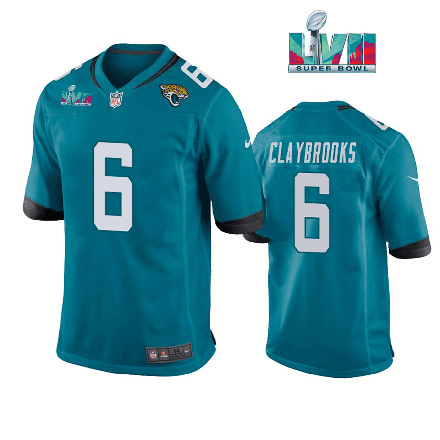 Chris Claybrooks 6 Jacksonville Jaguars Super Bowl LVII Super Bowl LVII Game Teal Stitched Jersey
