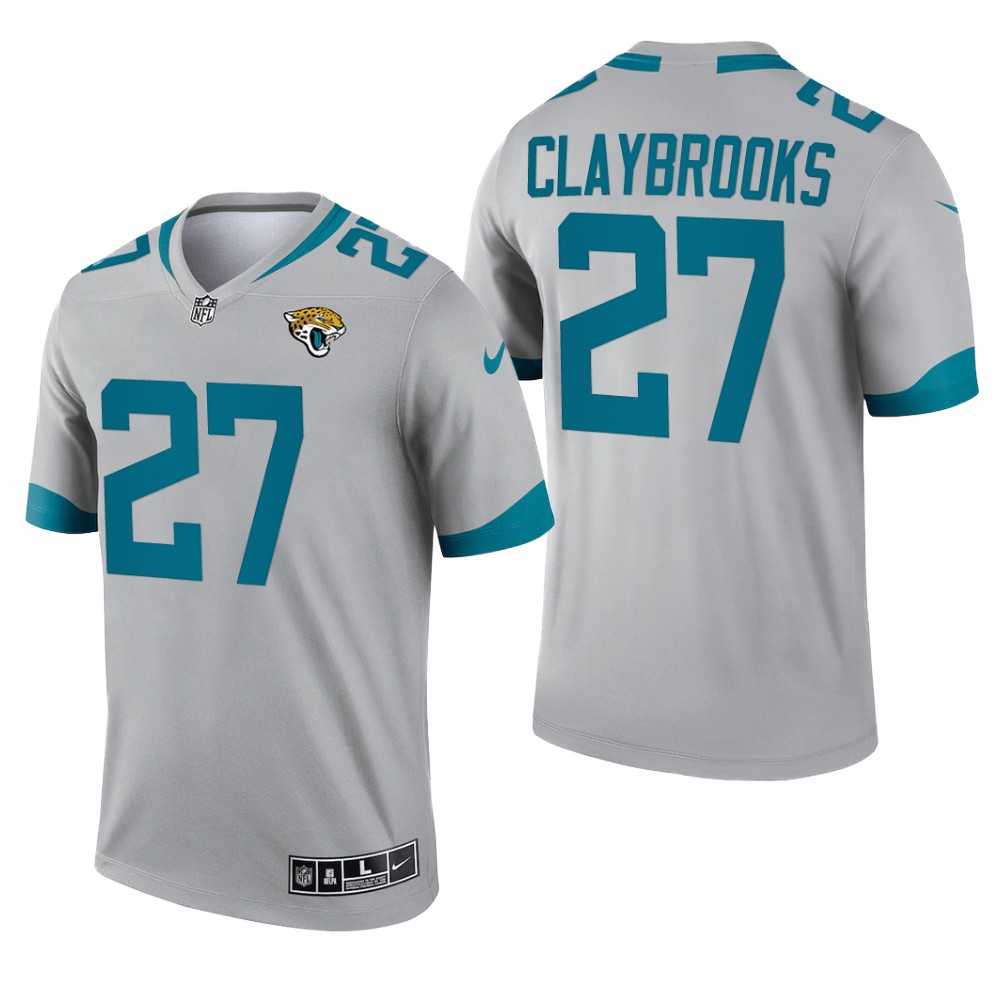 Chris Claybrooks Jacksonville Jaguars Silver Jersey Inverted Legend – Men’s