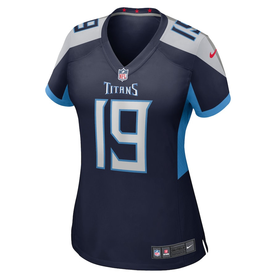 Chris Conley 19 Tennessee Titans Women’s Home Game Player Stitched Jersey – Navy