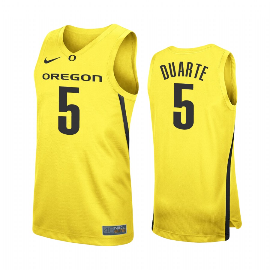 Chris Duarte Oregon Ducks #5 College Jersey - Yellow