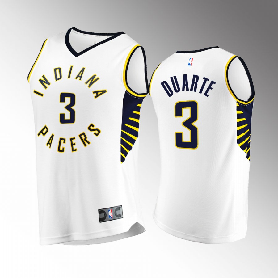 Chris Duarte Pacers #3 White Jersey Fast Break 2022-23 Association Edition