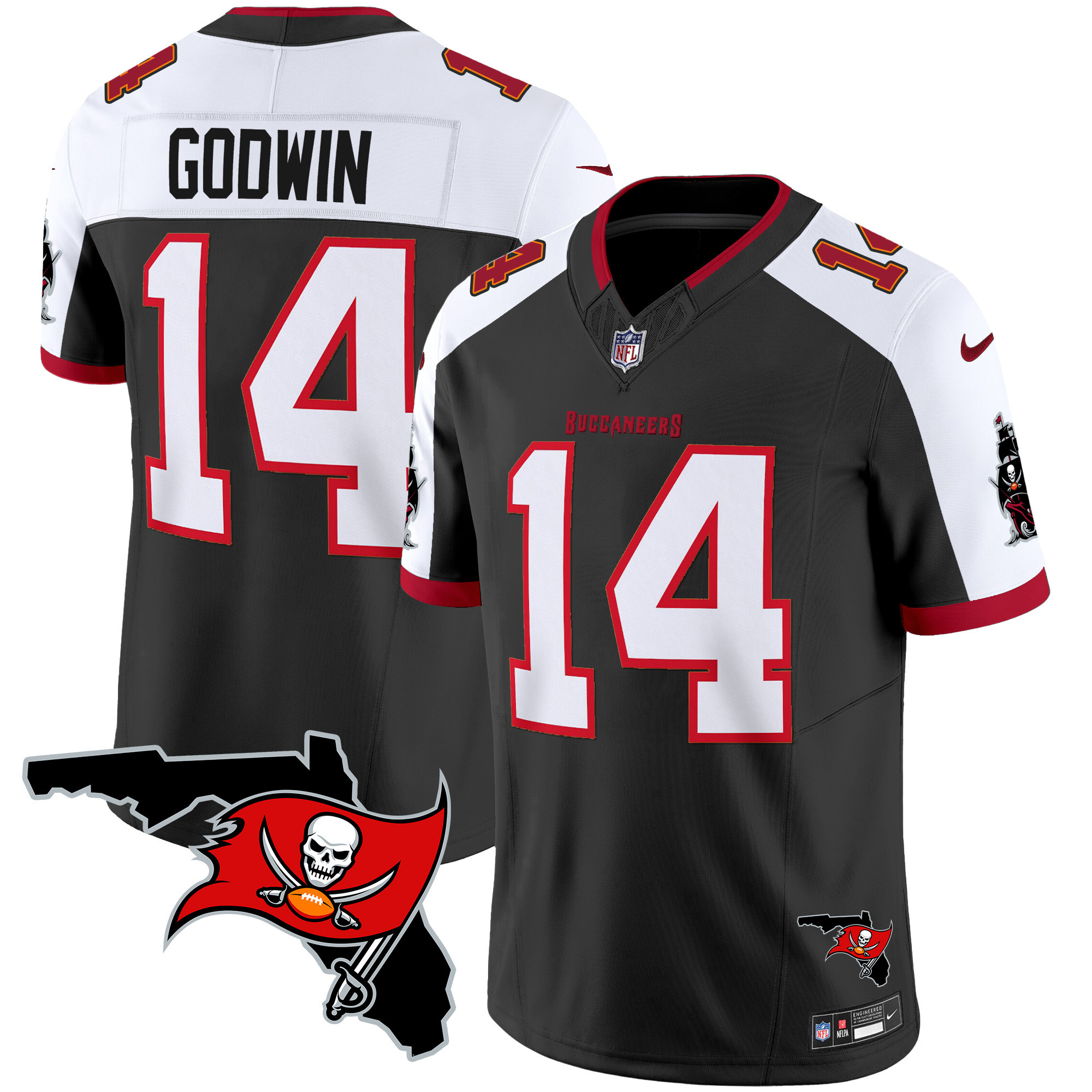 Chris Godwin Men's Tampa Bay Buccaneers Florida Patch Vapor Limited Black Alternate Jersey - All Stitched 