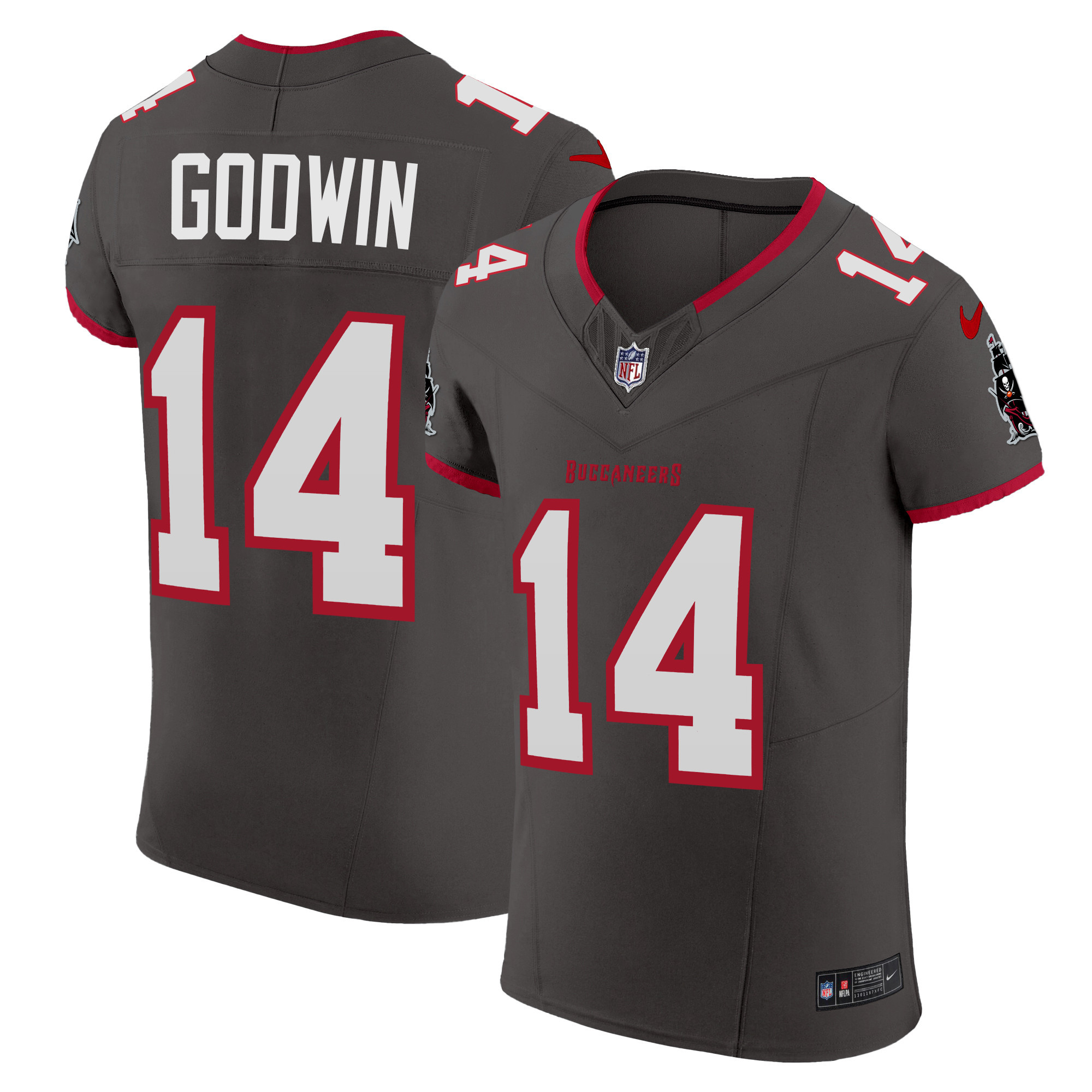 Chris Godwin Men's Tampa Bay Buccaneers Vapor Elite Pewter Jersey - All Stitched 
