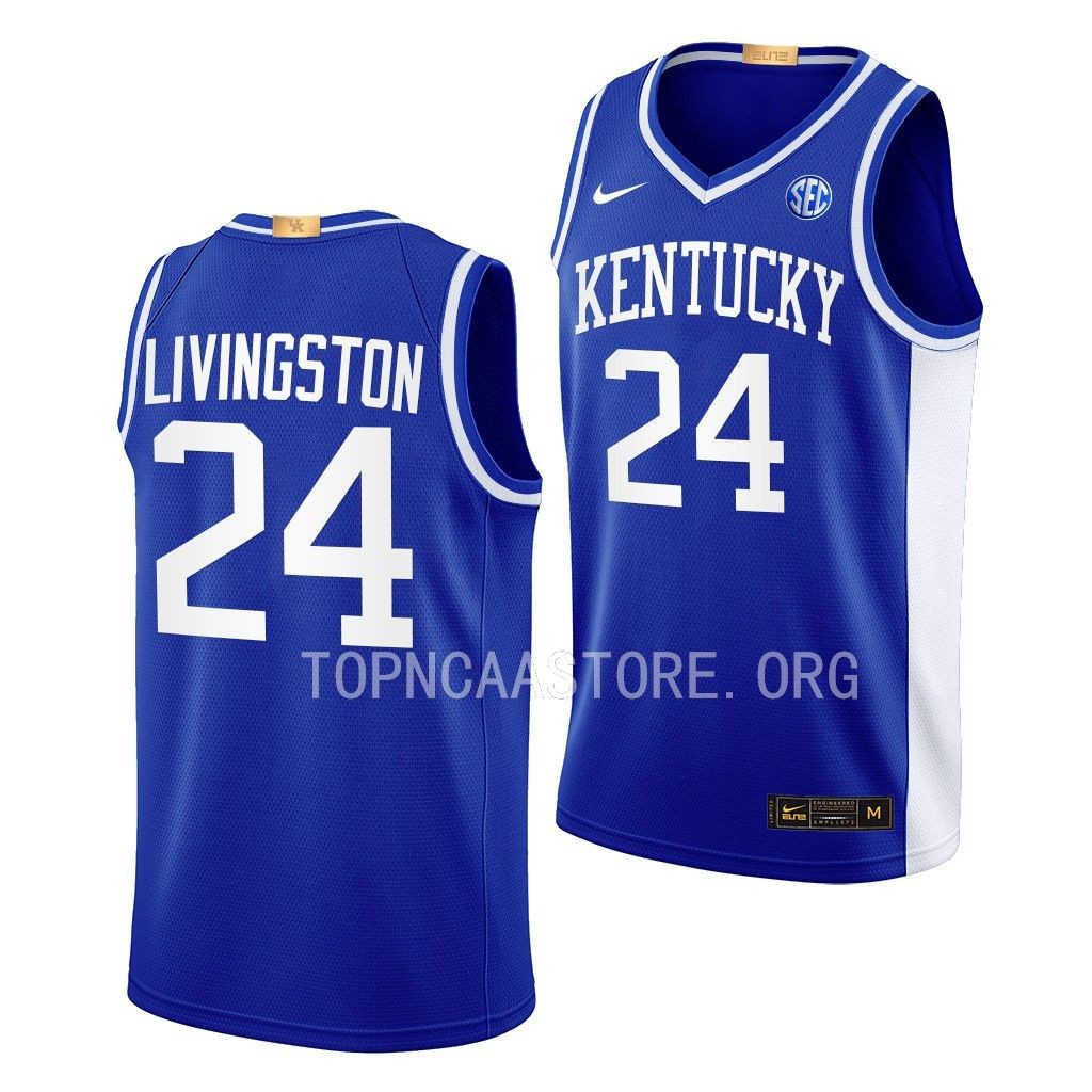 Chris Livingston Kentucky Wildcats #24 Royal Throwback Jersey 2022-23 Go Big Blue