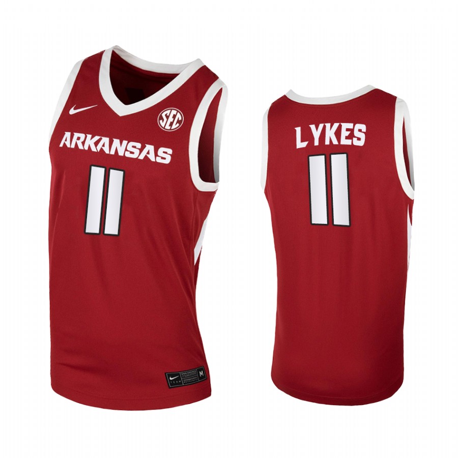 Chris Lykes Arkansas Razorbacks Red Jersey 2022 College