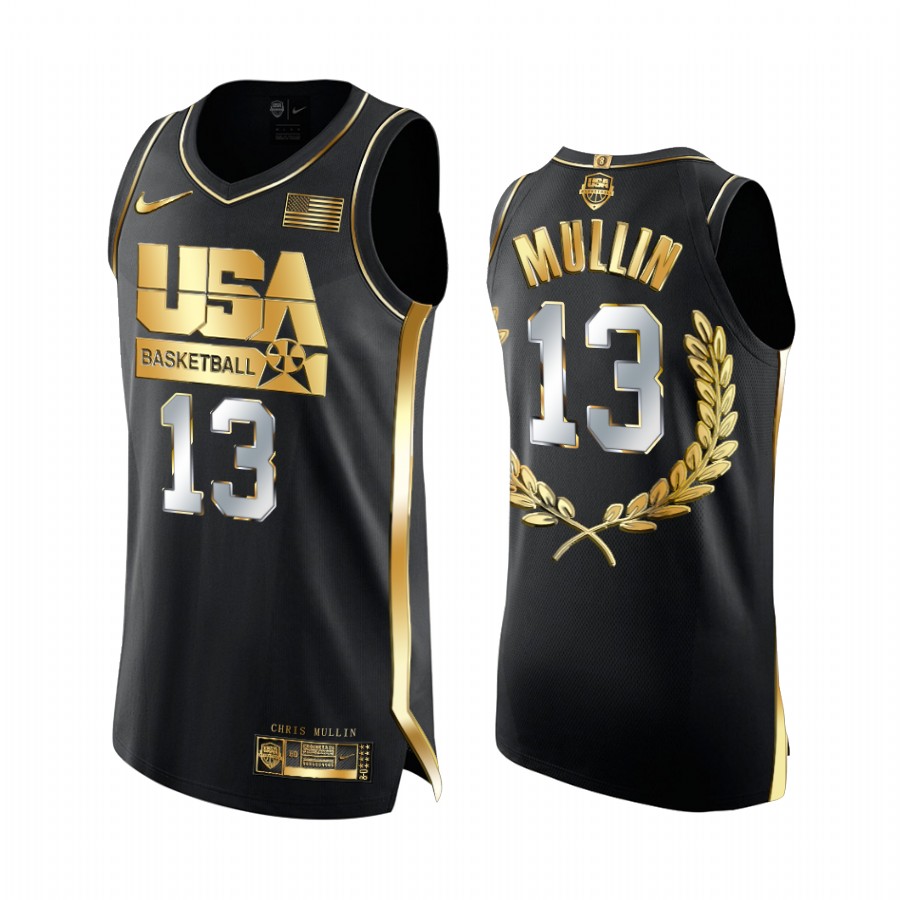 Chris Mullin 1992 Dream Team Glory Golden Limited Edition Black Jersey