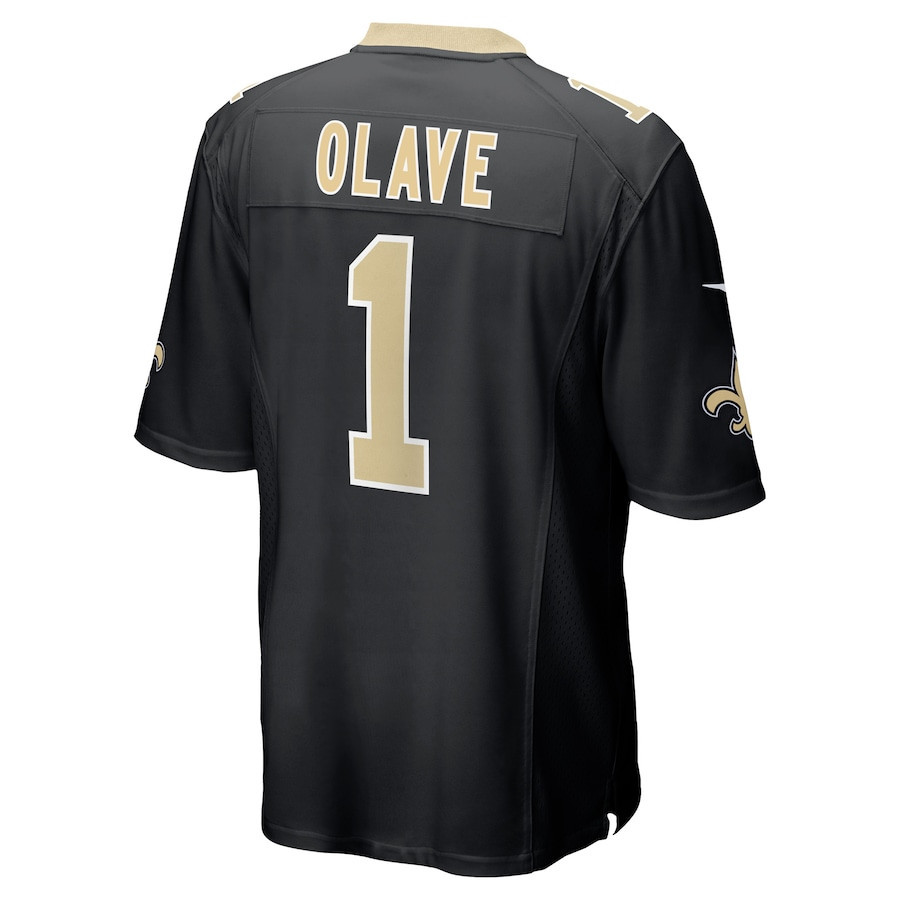 Chris Olave 1 New Orleans Saints 2022 Draft First Round Pick Game Stitched Jersey In Black