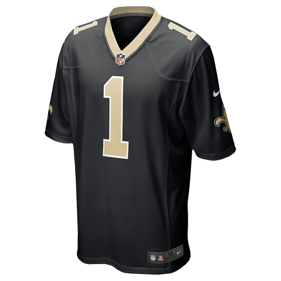 Chris Olave 1 New Orleans Saints 2022 Draft First Round Pick Game Stitched Jersey In Black