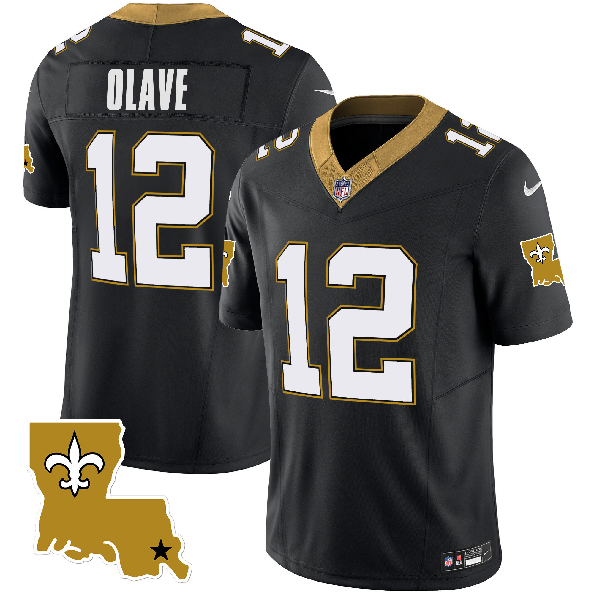 Chris Olave Men's New Orleans Saints 1987 Legacy Vapor Black Jersey - All Stitched 