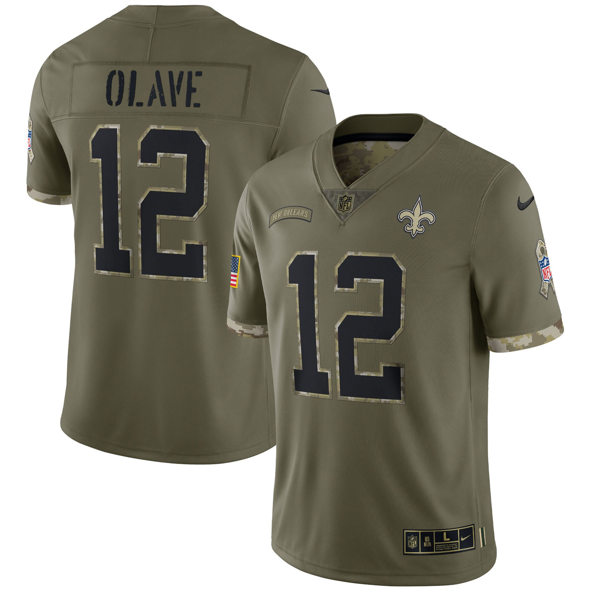 Chris Olave New Orleans Saints Salute To Service Salute To Service Jersey - All Stitched 