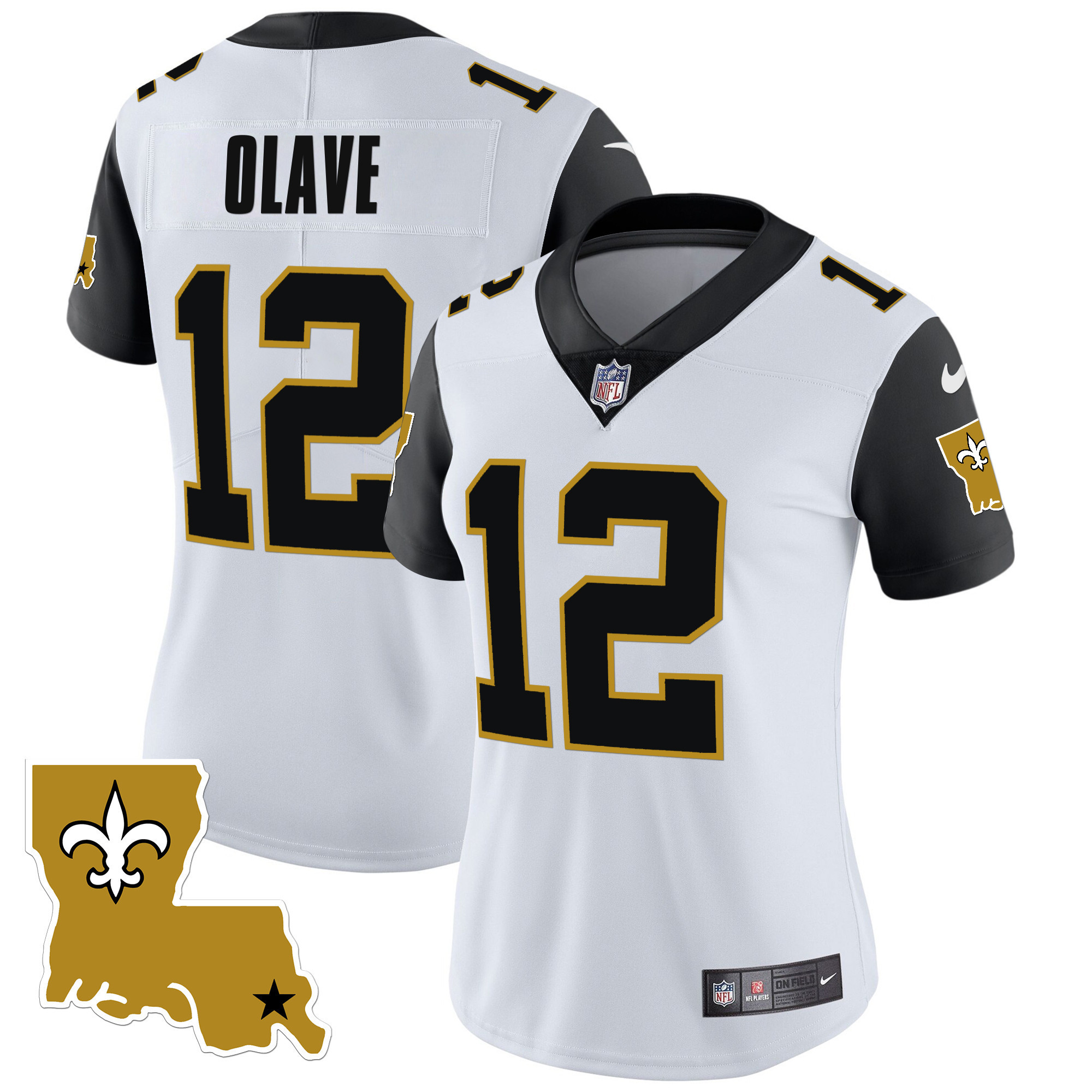 Chris Olave Women's New Orleans Saints 1987 Legacy Vapor Black Sleeves Jersey - All Stitched 