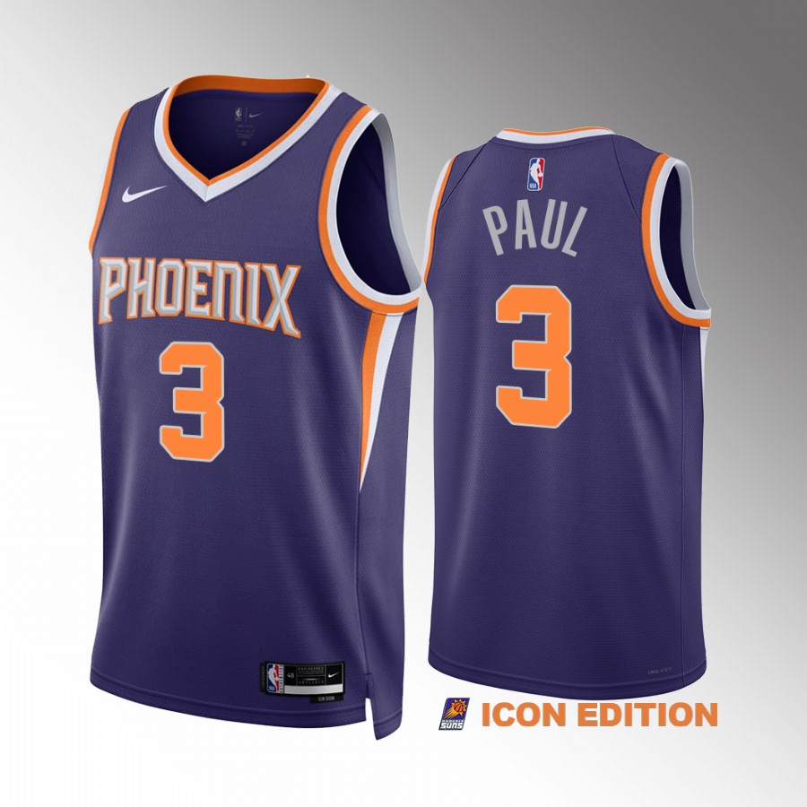 Chris Paul 2022-23 Phoenix Suns Purple #3 Icon Edition Jersey Swingman