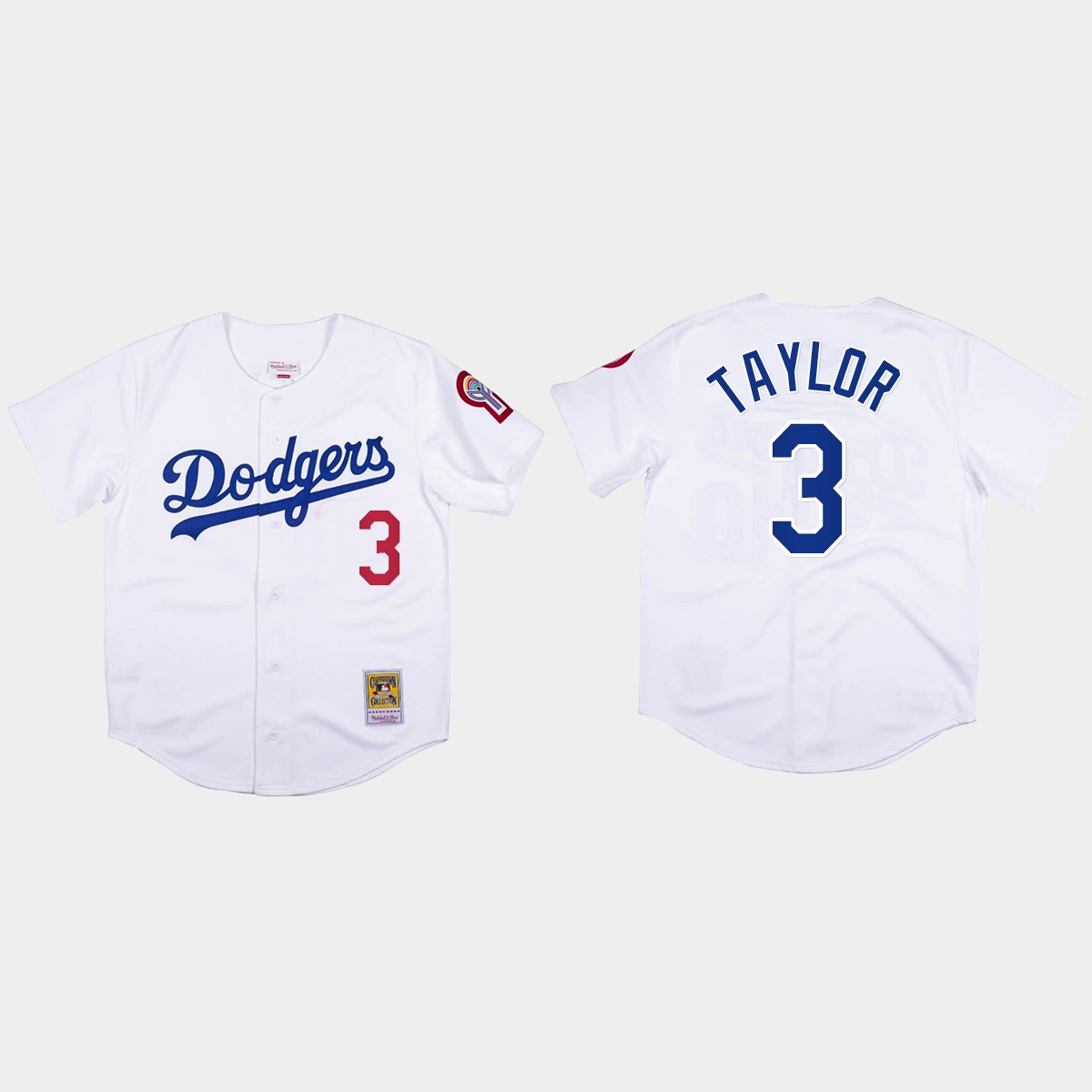 Chris Taylor #3 Los Angeles Dodgers Mitchell And Ness 1981 Jersey - White