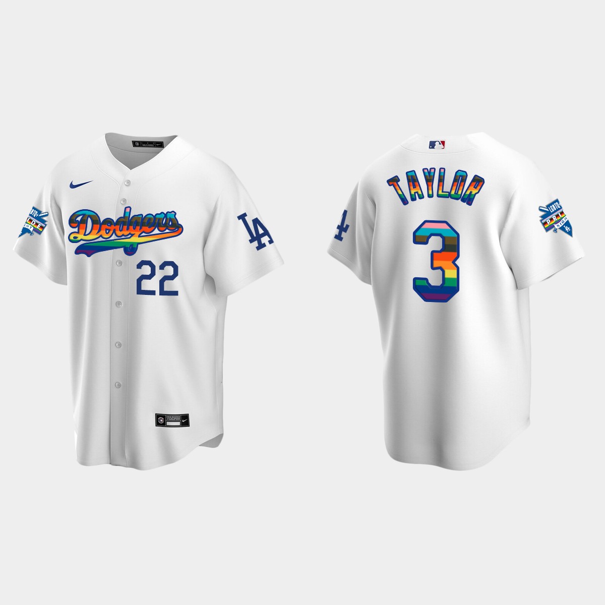 Chris Taylor Los Angeles Dodgers 2022 Pride Night LGBTQ Jersey - White
