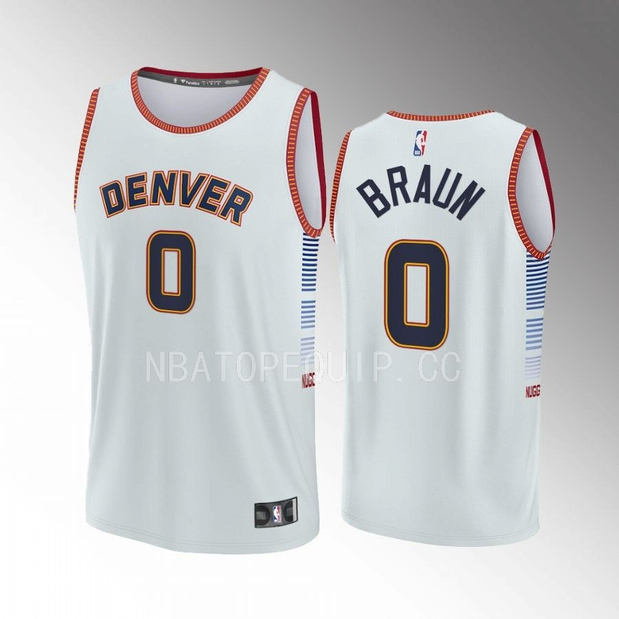 Christian Braun 0 Denver Nuggets Gray Jersey Fast Break Fastbreak 2022-23 City Edition