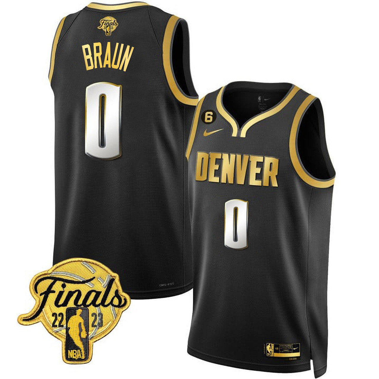 Christian Braun Denver Nuggets NBA Finals Patch Black Limited Jersey - All Stitched