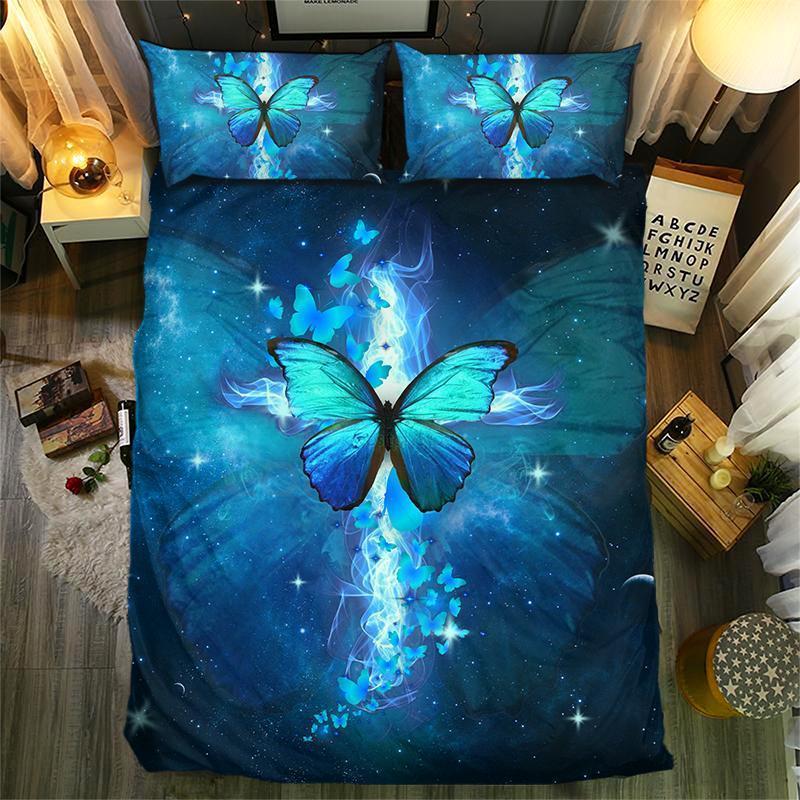Christian Butterfly 3D Customized Duvet Cover Bedding Set
