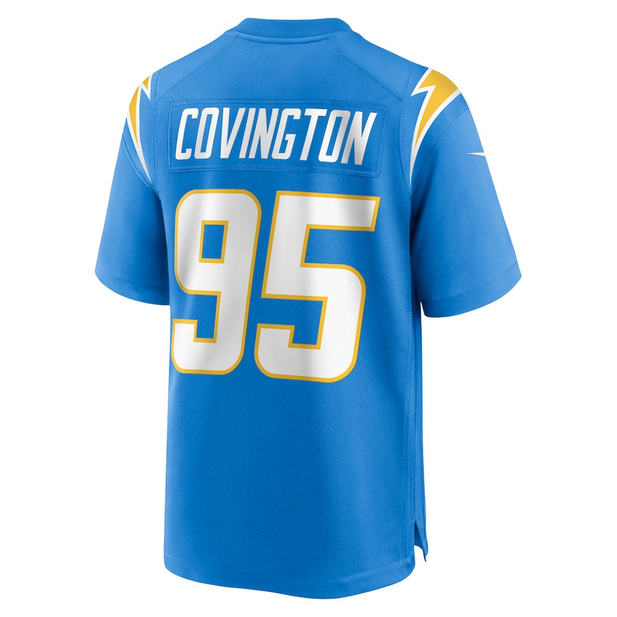 Christian Covington 95 Los Angeles Chargers Game Stitched Jersey – Powder Blue
