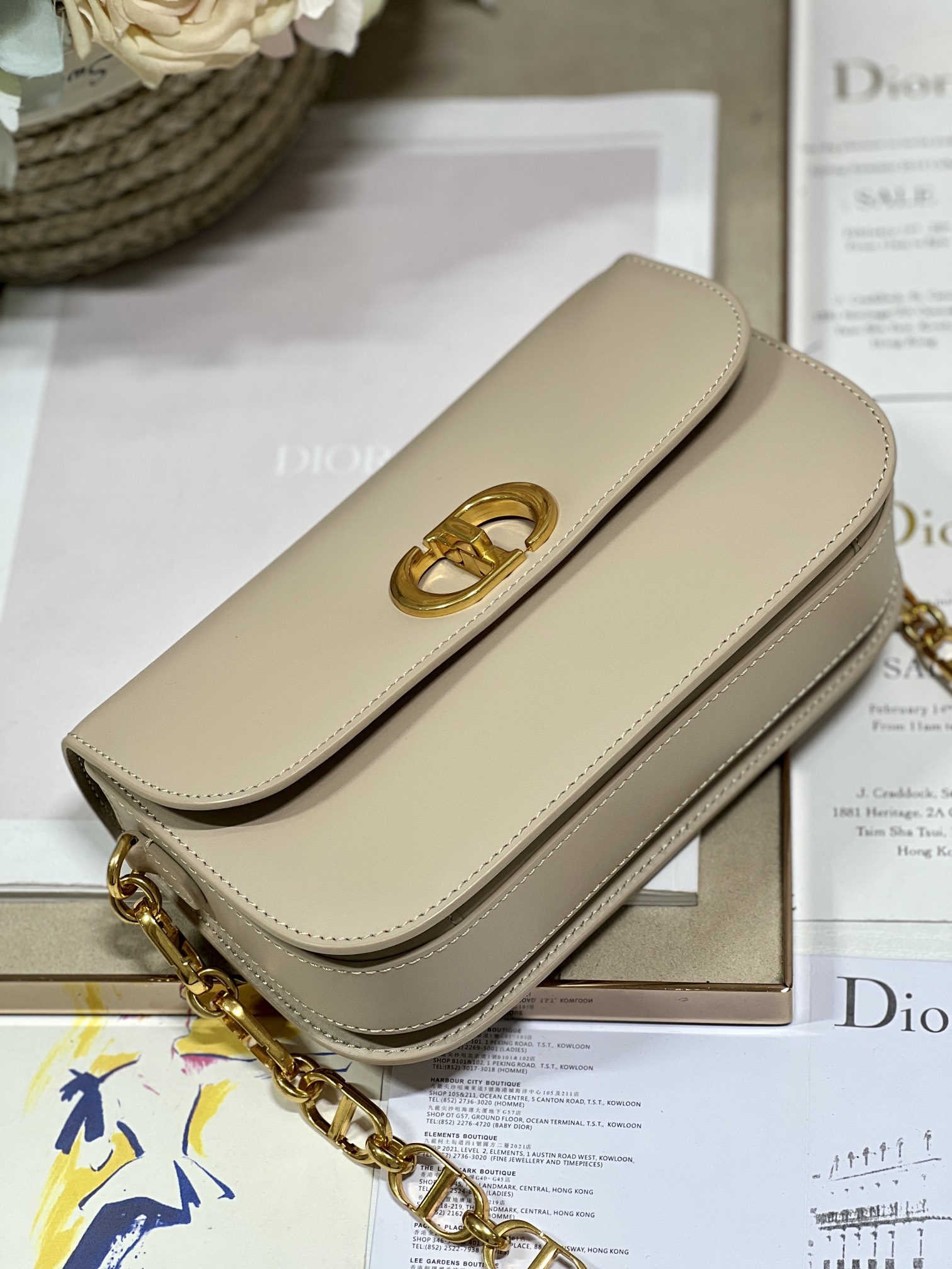Christian Dior 30 Montaigne Avenue Bag Black/White/Blue/Beige/Light Pink For Women 9 in/ 22.5cmUMOA_