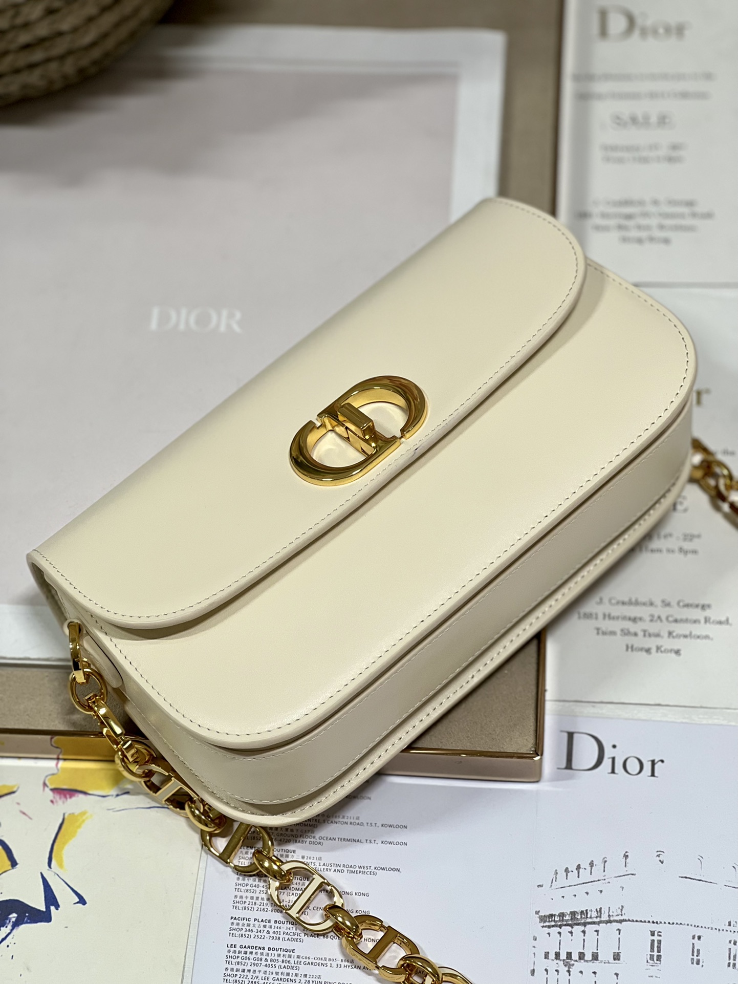 Christian Dior 30 Montaigne Avenue Bag Black/White/Blue/Beige/Light Pink For Women 9 in/ 22.5cmUMOA_