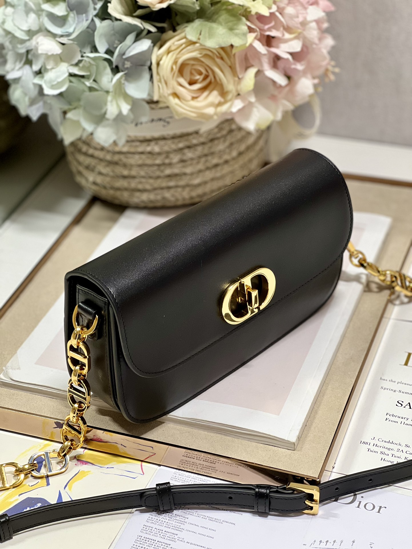 Christian Dior 30 Montaigne Avenue Bag Black/White/Blue/Beige/Light Pink For Women 9 in/ 22.5cmUMOA_
