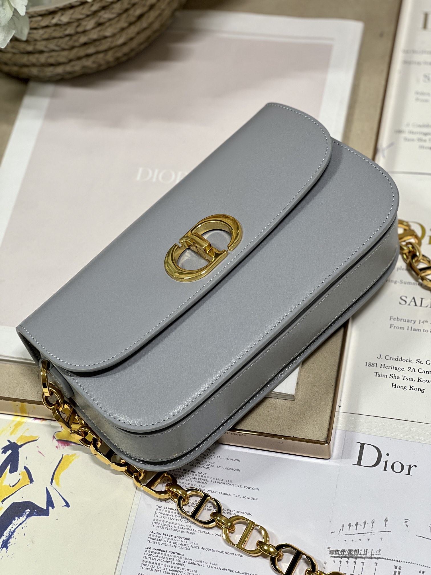 Christian Dior 30 Montaigne Avenue Bag Black/White/Blue/Beige/Light Pink For Women 9 in/ 22.5cmUMOA_