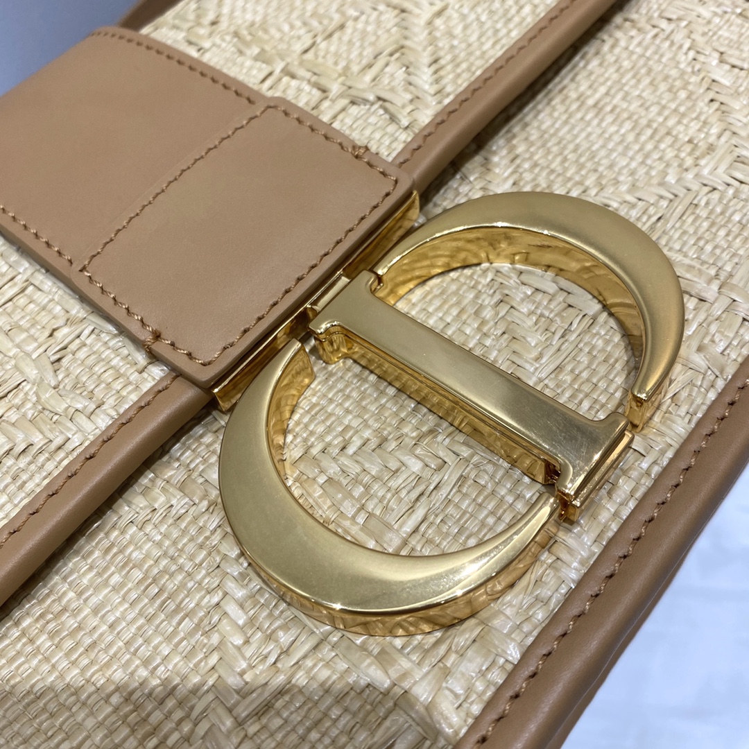 Christian Dior 30 Montaigne Bag Natural Cannage Raffia, Brown, For Women Women’s Handbags, Shoulder Bags, Crossbody Bags, 24cm CDUMBE_
