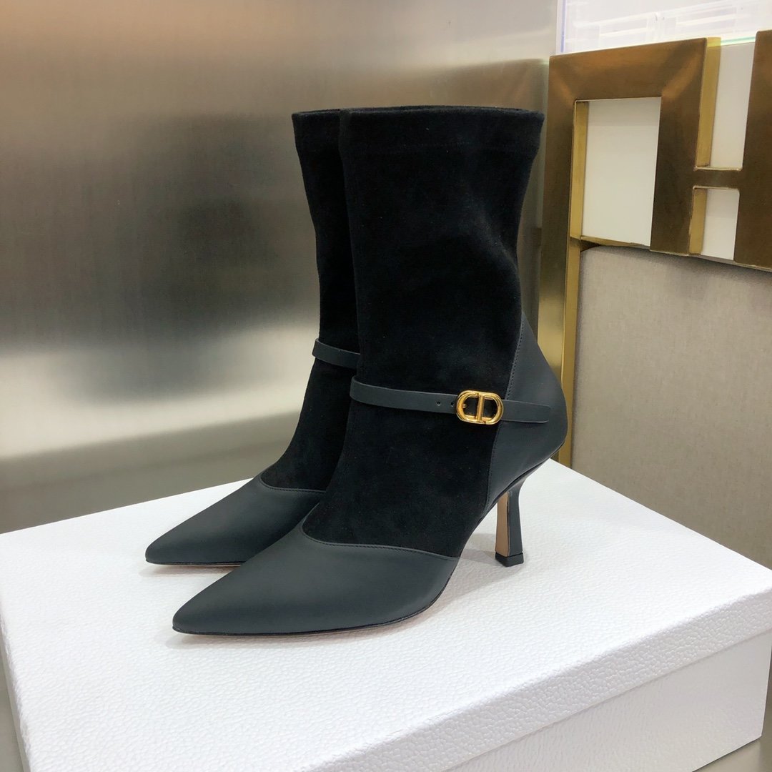 Christian Dior Attract Heeled Ankle Boot Black For Women CD