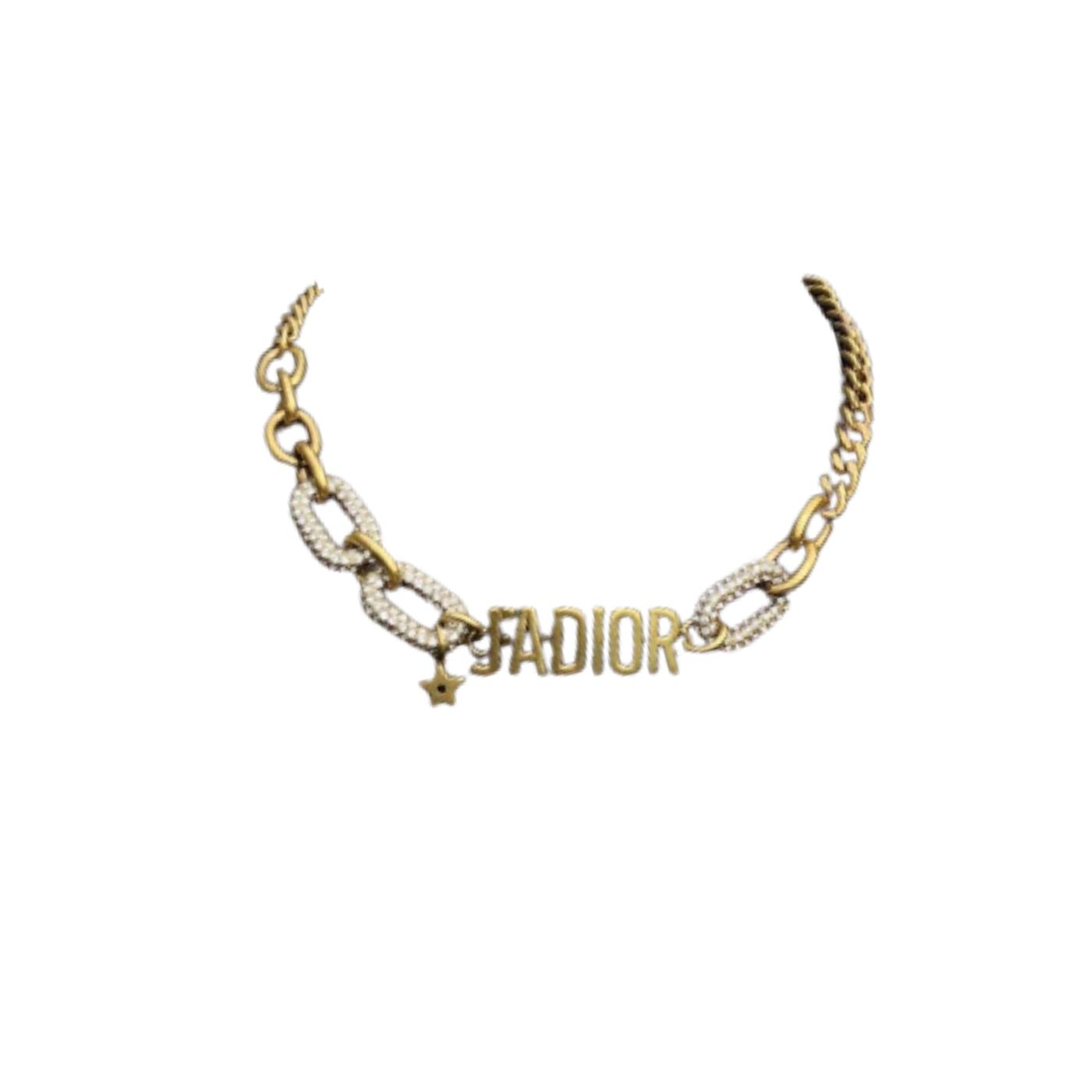 Christian Dior Big Chain Choker Gold Tone For Women