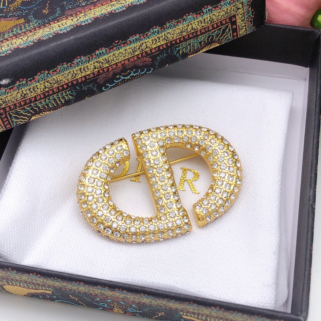 Christian Dior Brooch Gold For Women