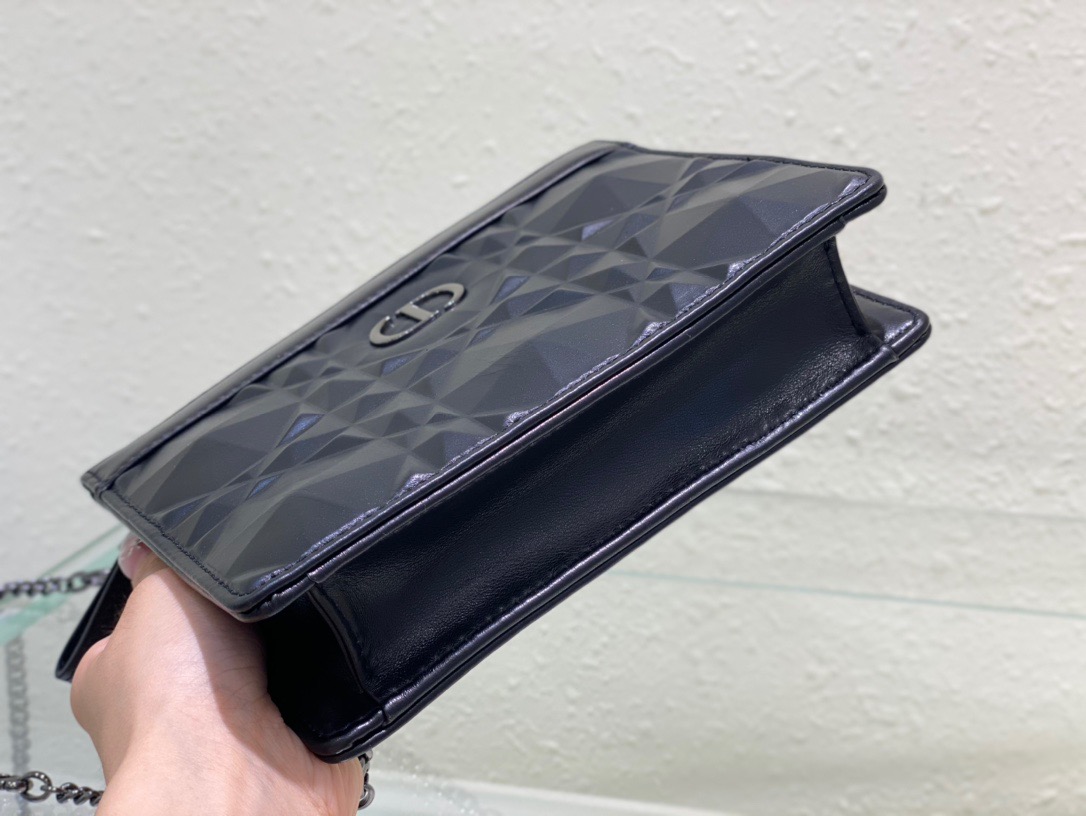 Christian Dior Caro Zipped Pouch With Chain Black, For Women, Women’s Handbags 7.5in/19cm CDBNEM_